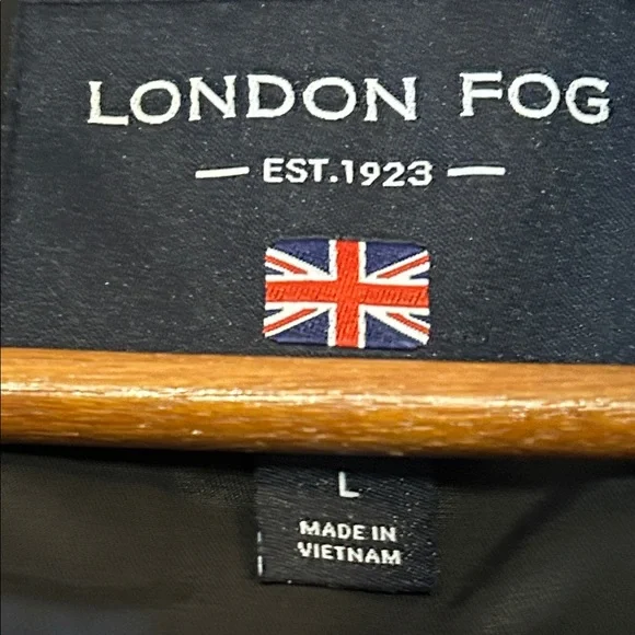 London Fog blackTrench Coat with Belt - Picture 8 of 11